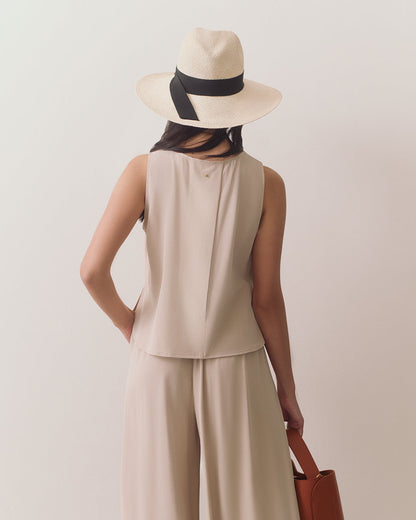 Washable Silk Cropped Overlay Tank