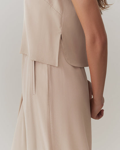 Washable Silk Cropped Overlay Tank