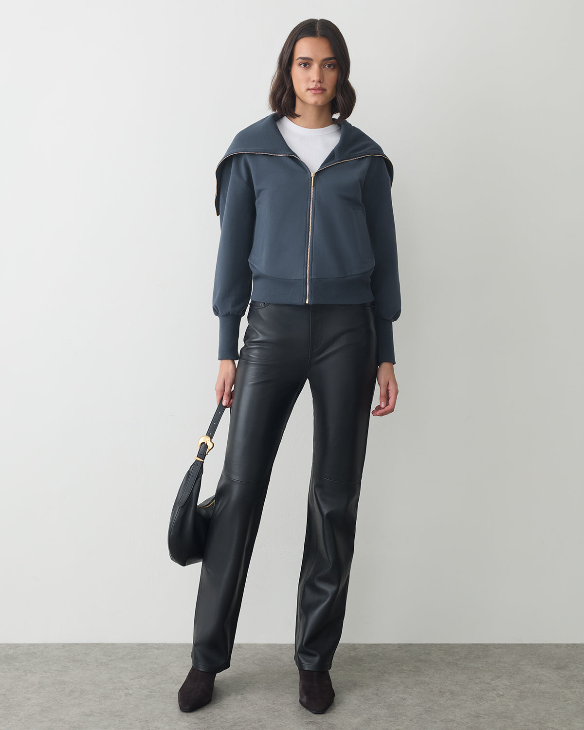 Fleece Oversized Collar Sweatshirt