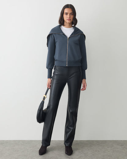Fleece Oversized Collar Sweatshirt