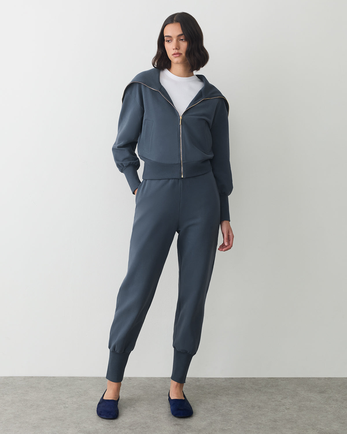 Fleece Oversized Collar Sweatshirt