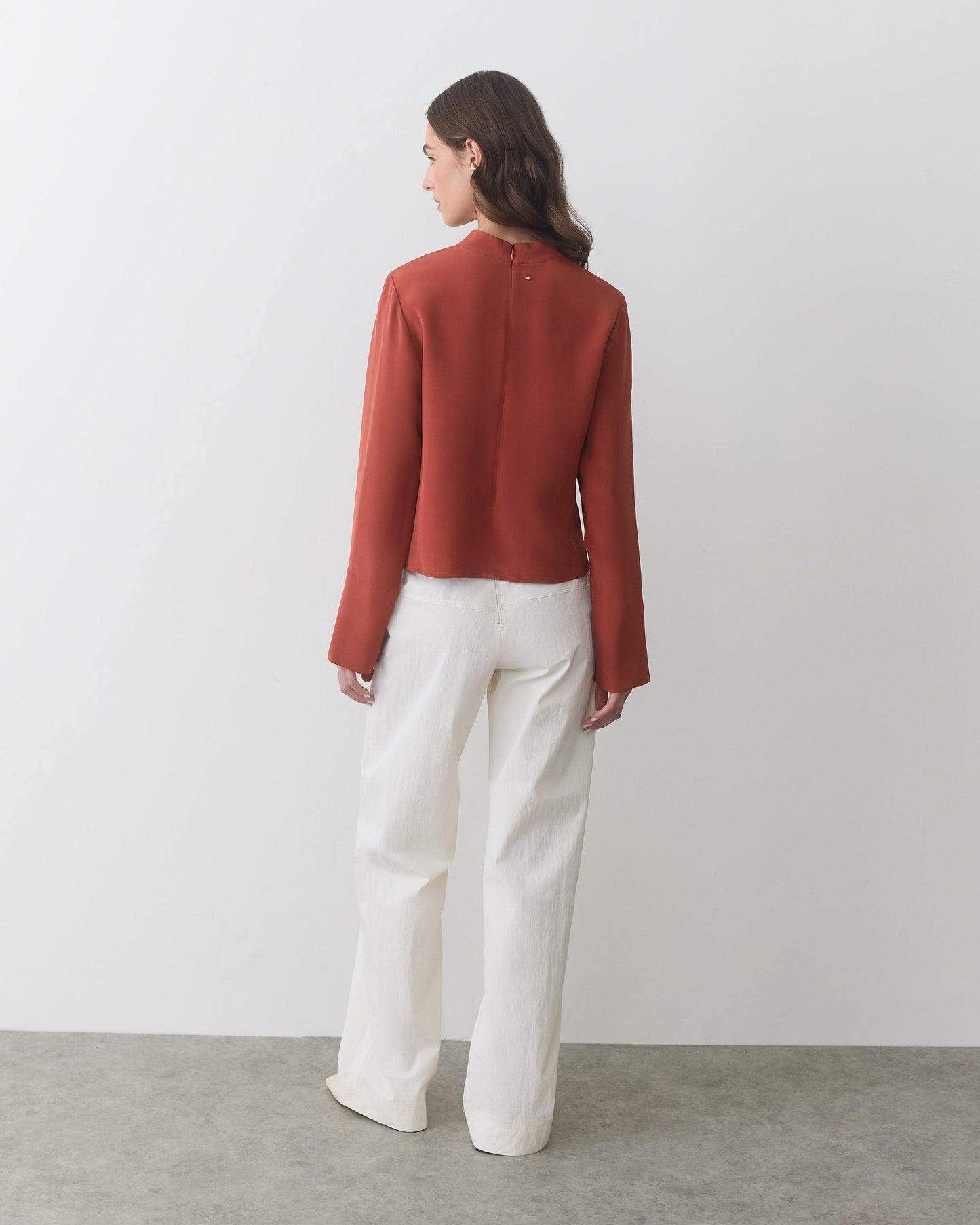 Silk Mock Neck Top