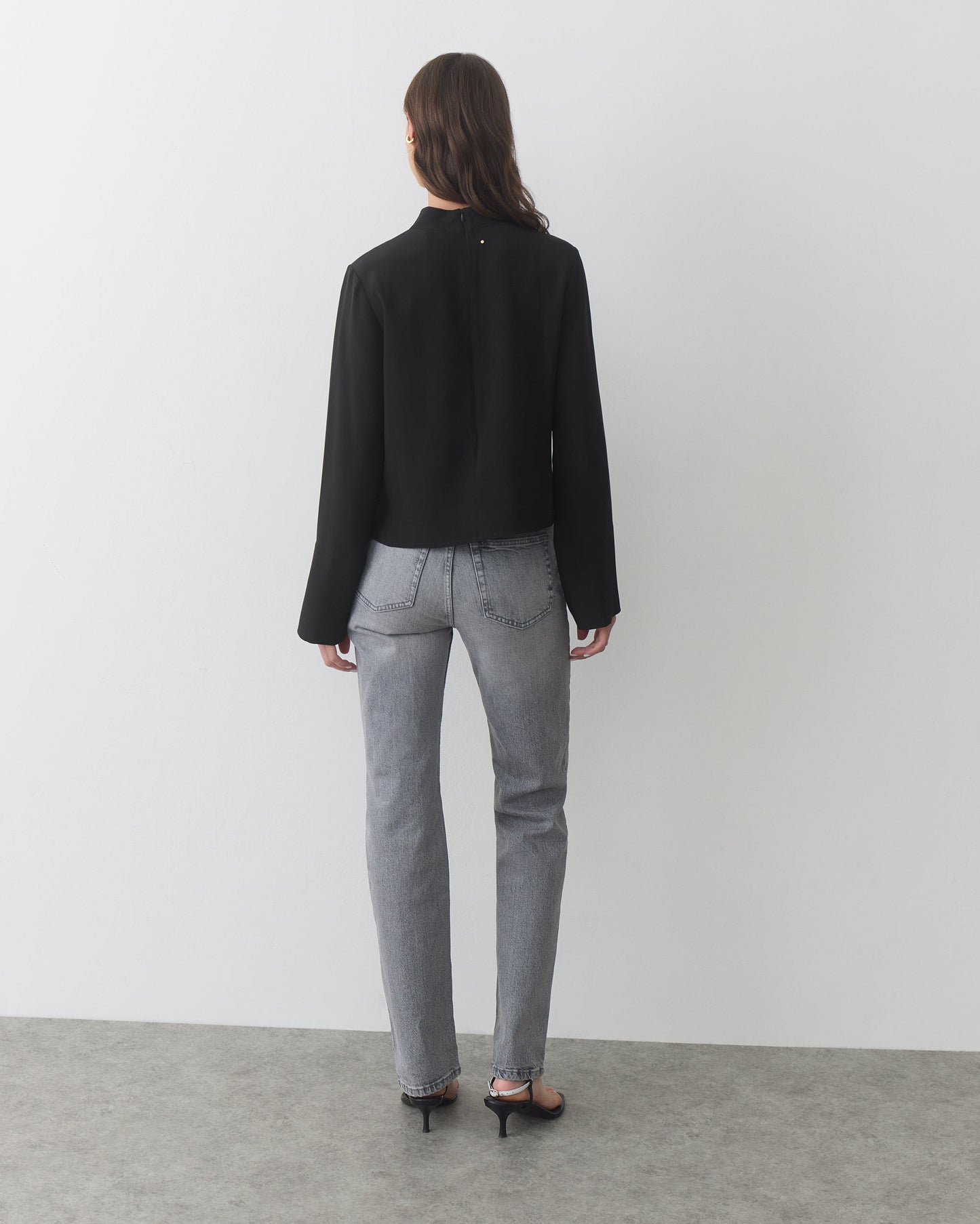 Silk Mock Neck Top