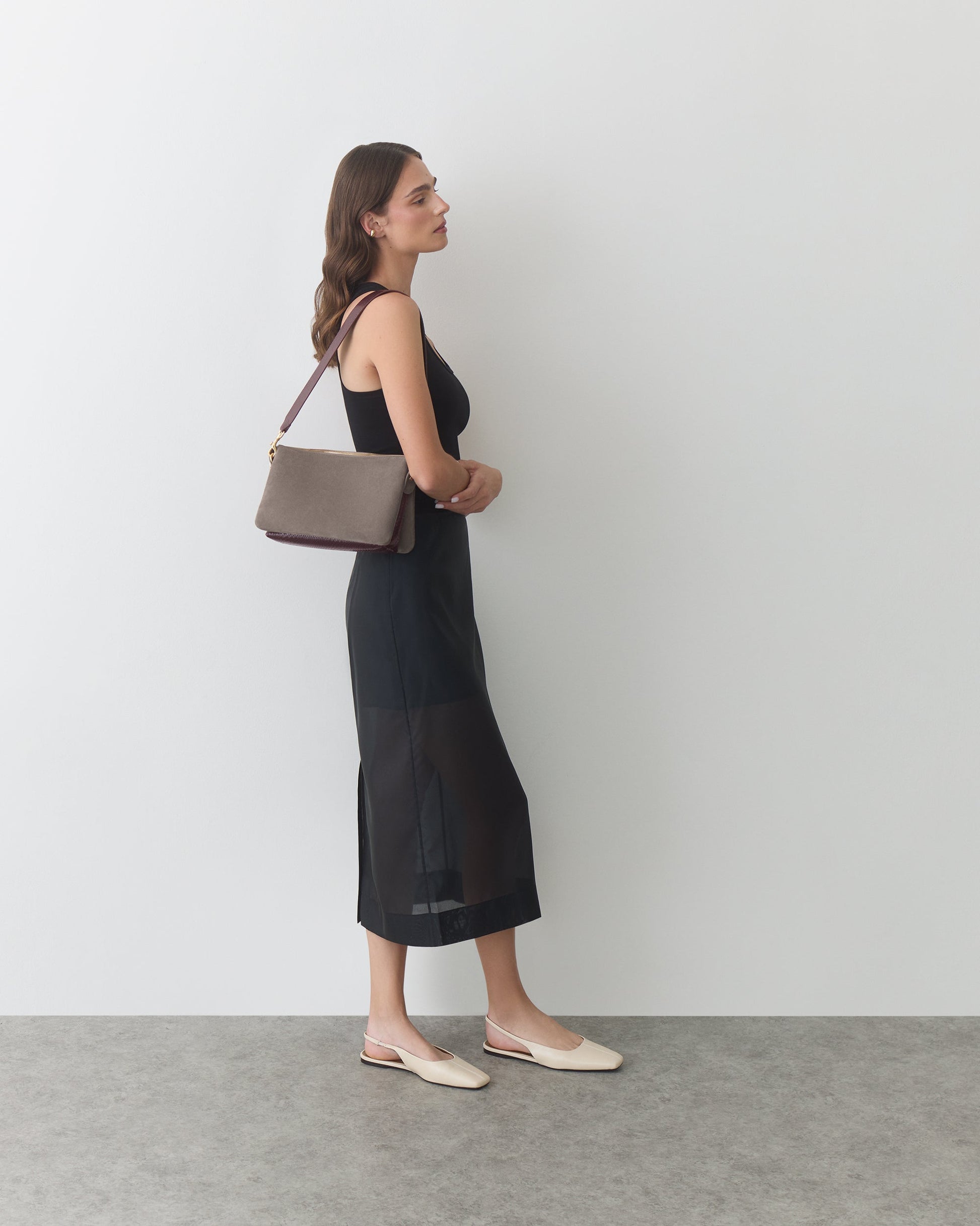 Tria Clutch (Suede/Snake)