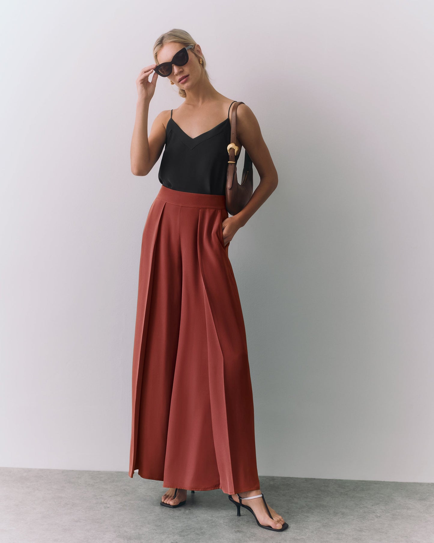 Silk Pleated Pant