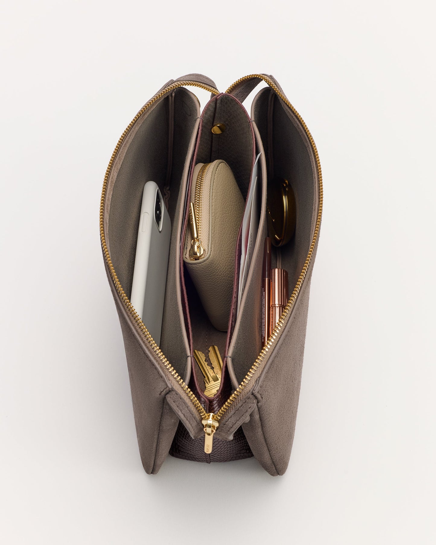 Tria Clutch (Suede/Snake)