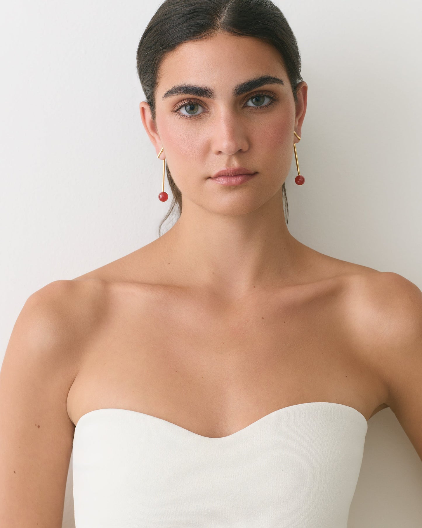 Cerise Bar Ear Jacket Earrings