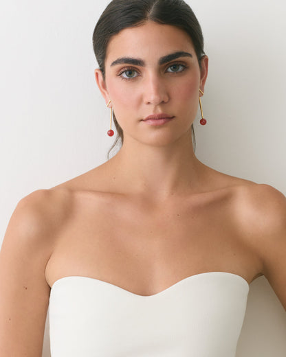 Cerise Bar Ear Jacket Earrings