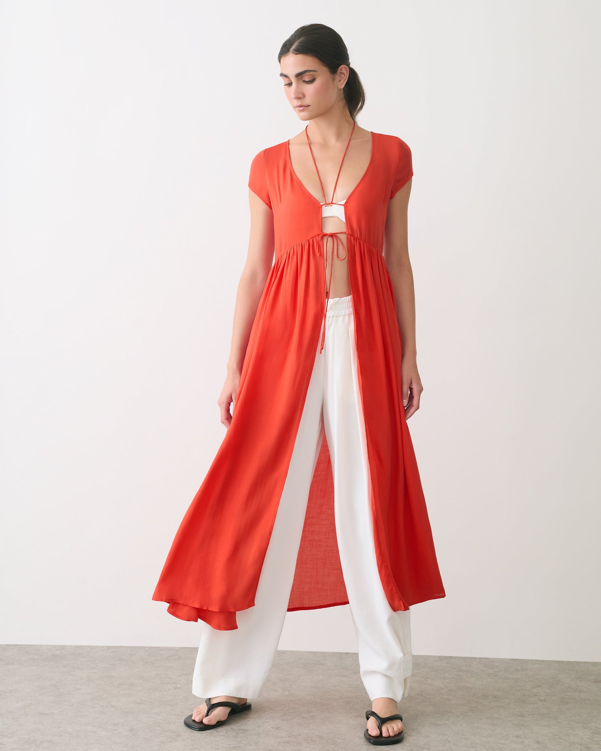 Tencel Tie Front Cover Up