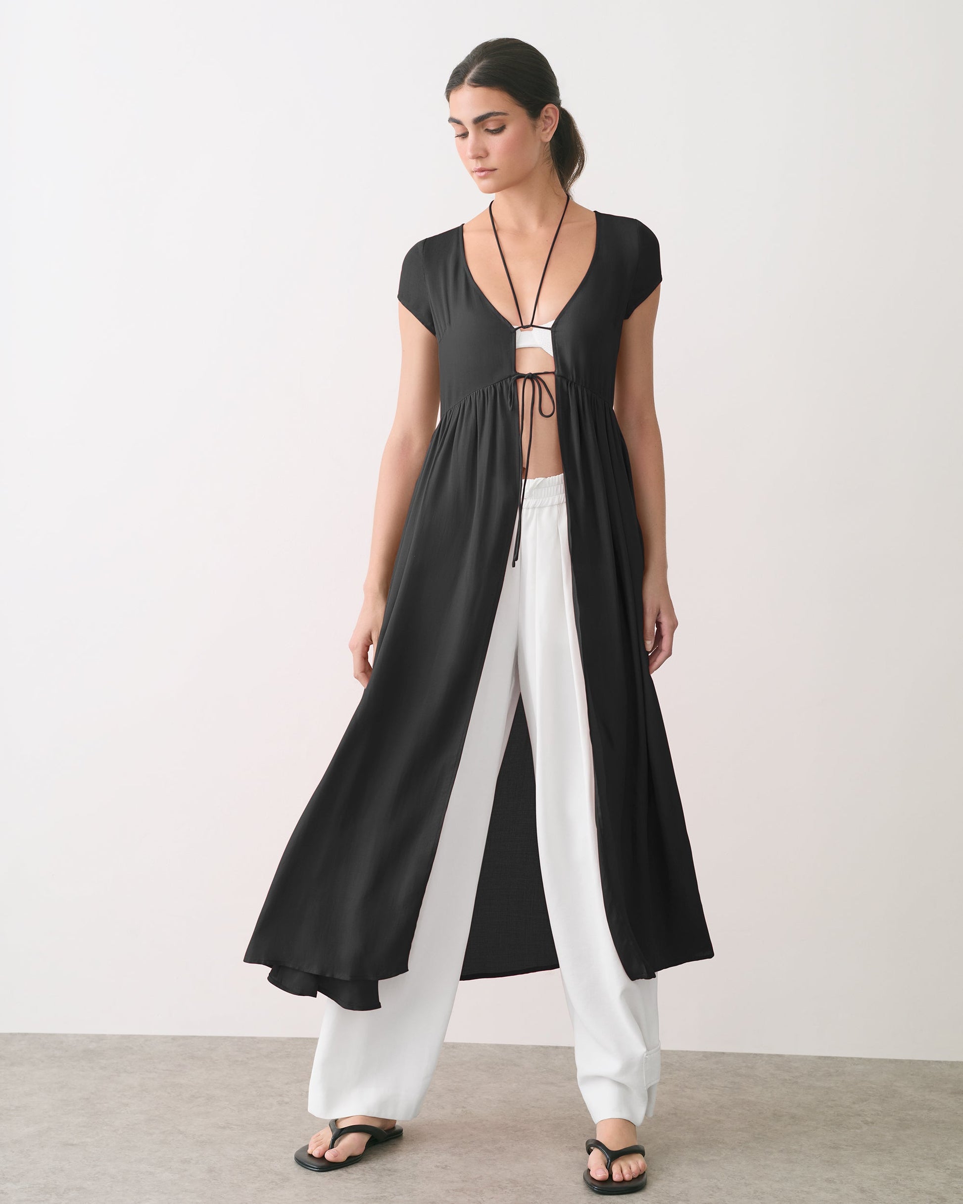 Tencel Tie Front Cover Up