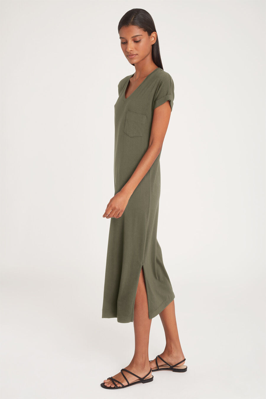 V-Neck Midi Dress