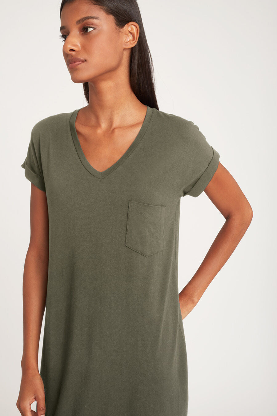 V-Neck Midi Dress