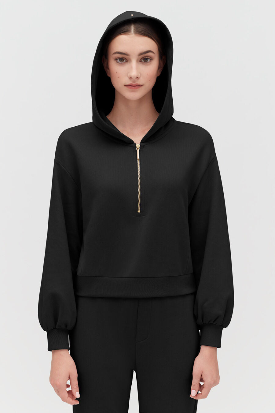 Fleece Cropped Zip Hoodie