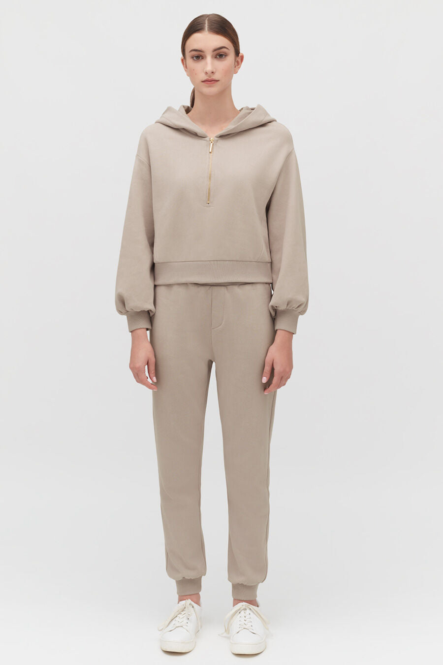 Fleece Cropped Zip Hoodie