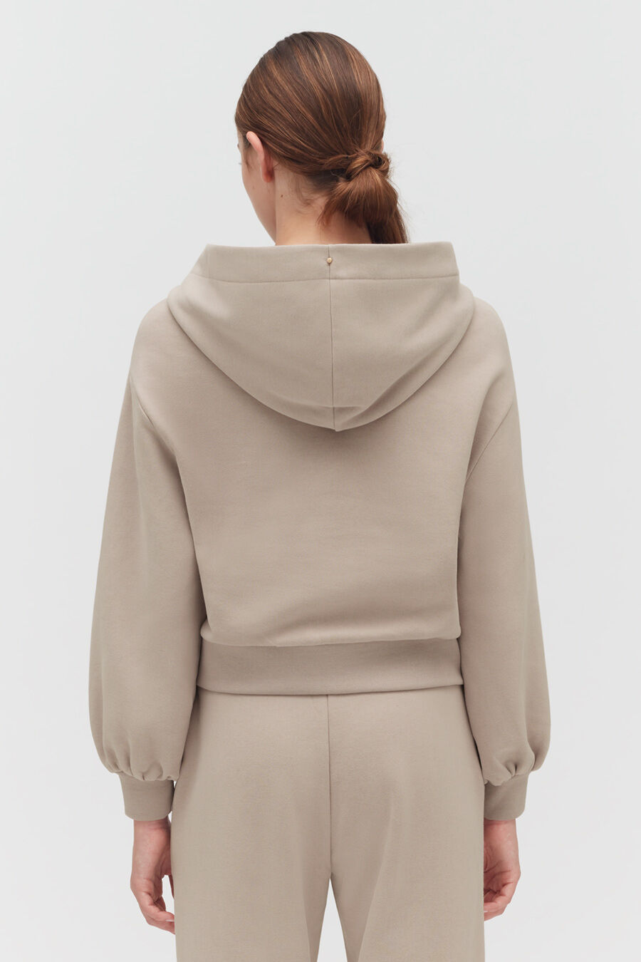 Fleece Cropped Zip Hoodie