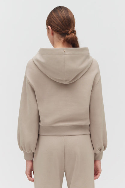 Fleece Cropped Zip Hoodie