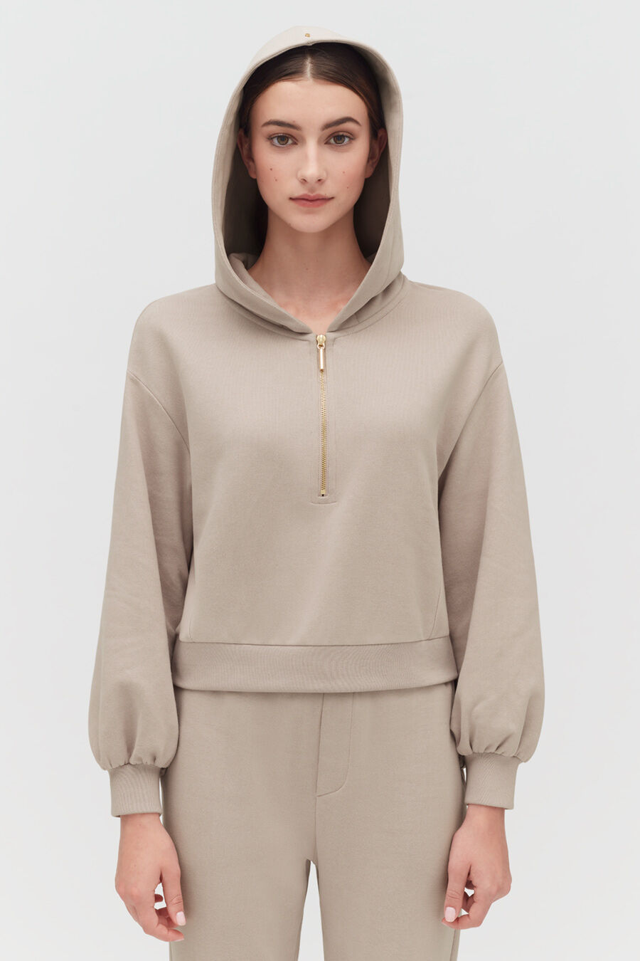 Fleece Cropped Zip Hoodie