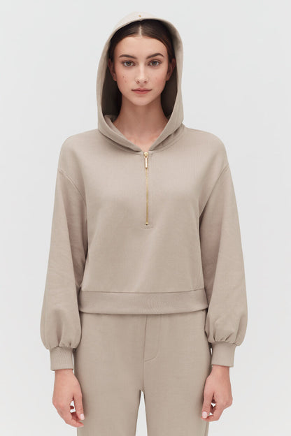 Fleece Cropped Zip Hoodie