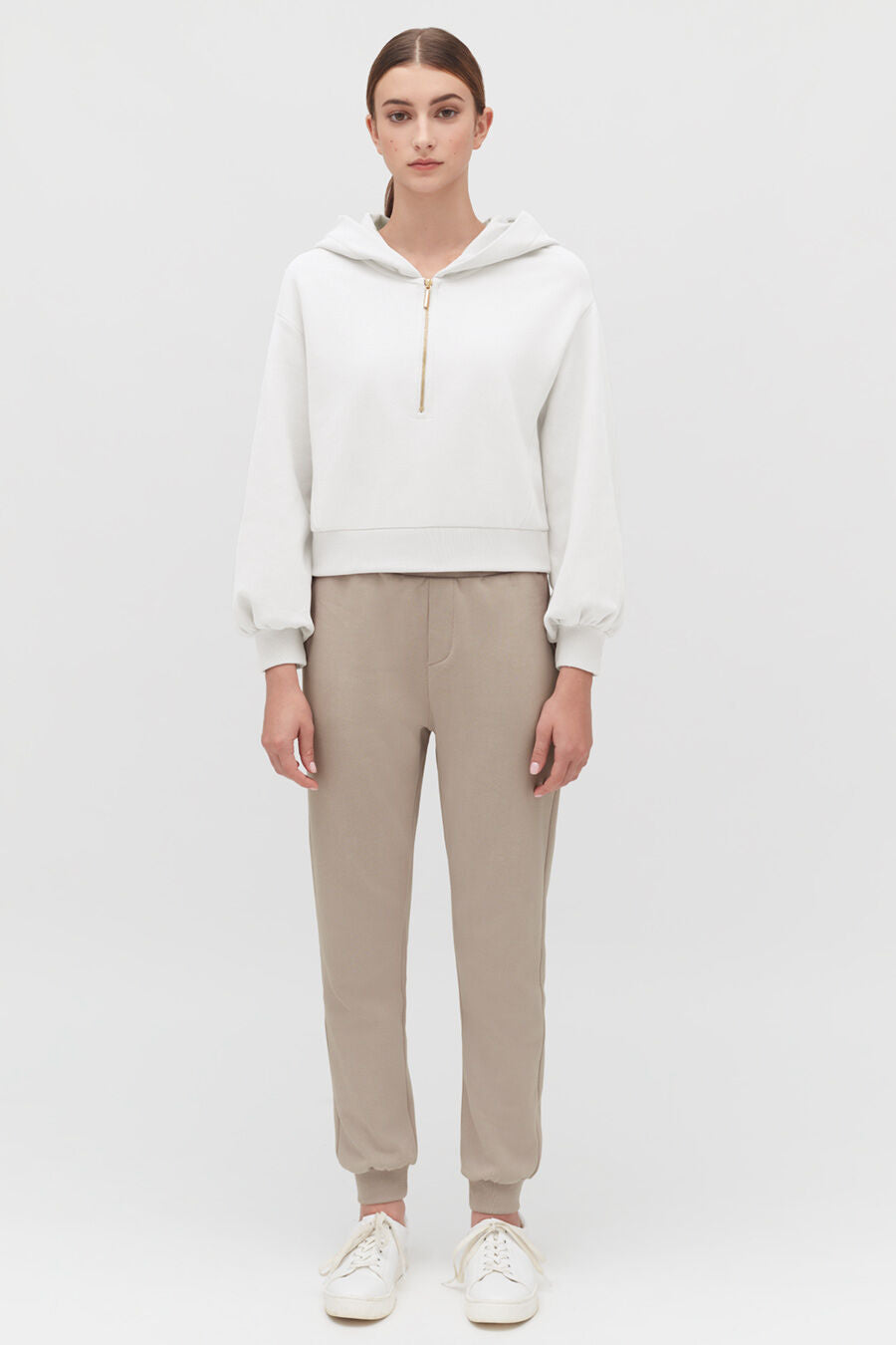 Fleece Cropped Zip Hoodie