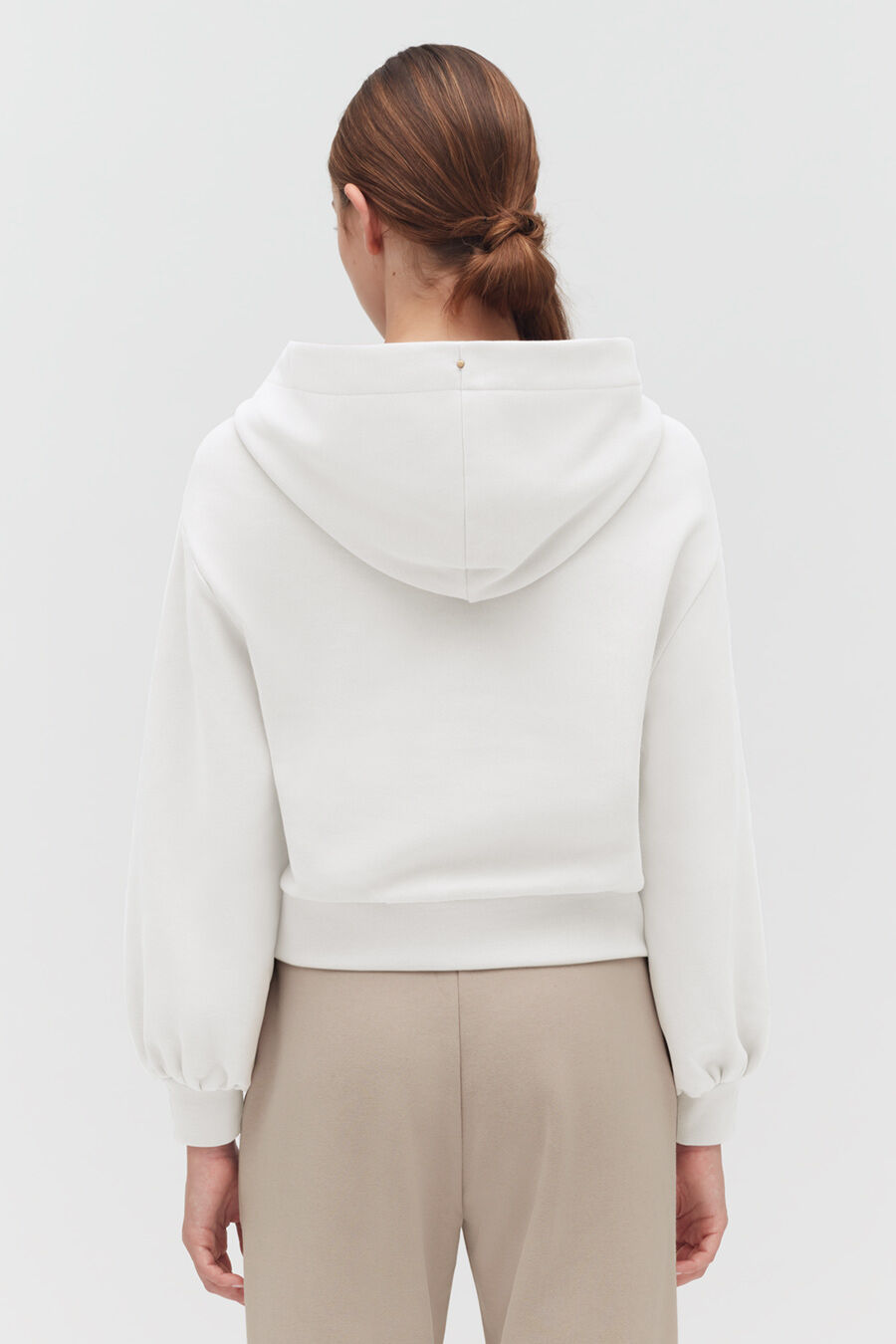 Fleece Cropped Zip Hoodie