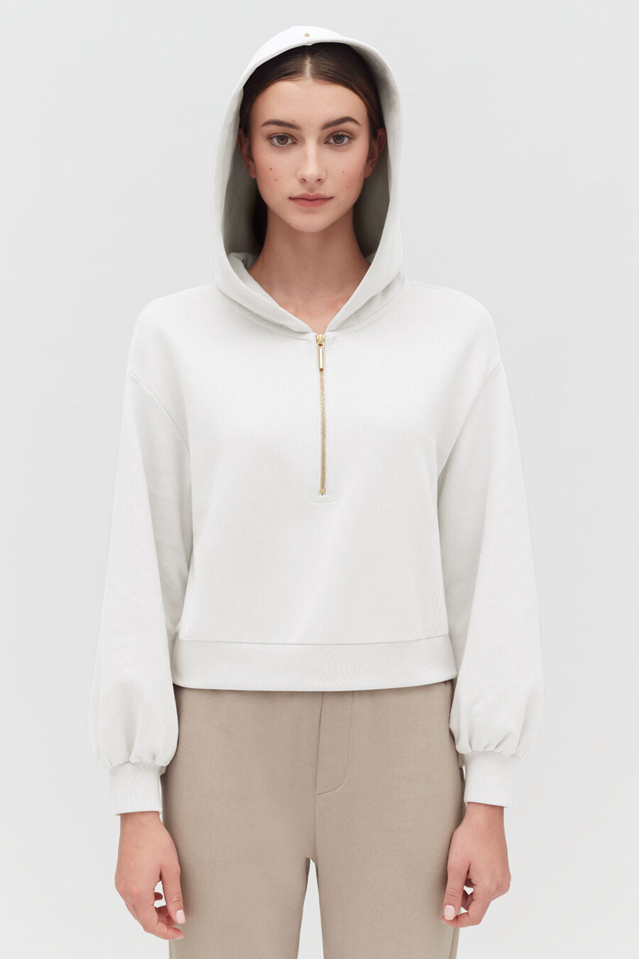 Fleece Cropped Zip Hoodie