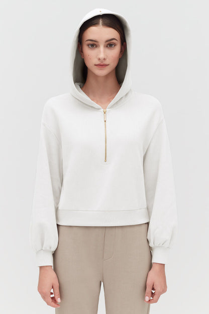 Fleece Cropped Zip Hoodie