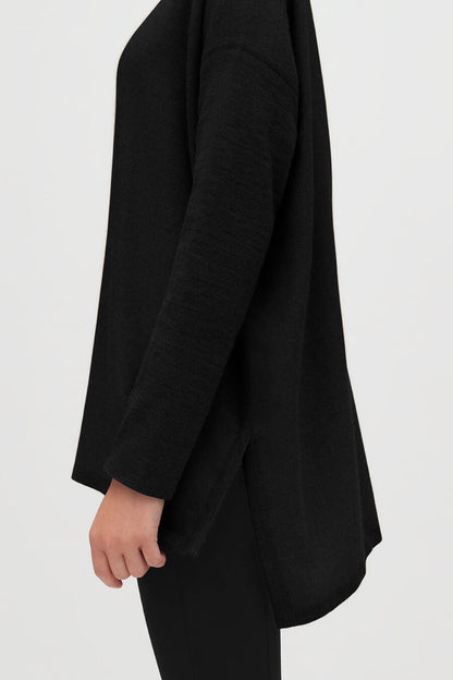 Alpaca Open-Back Turtleneck Sweater