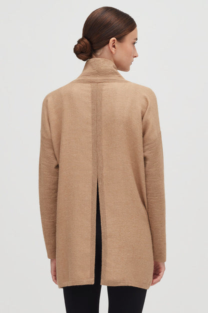 Alpaca Open-Back Turtleneck Sweater