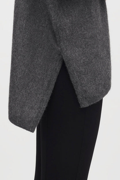 Alpaca Open-Back Turtleneck Sweater