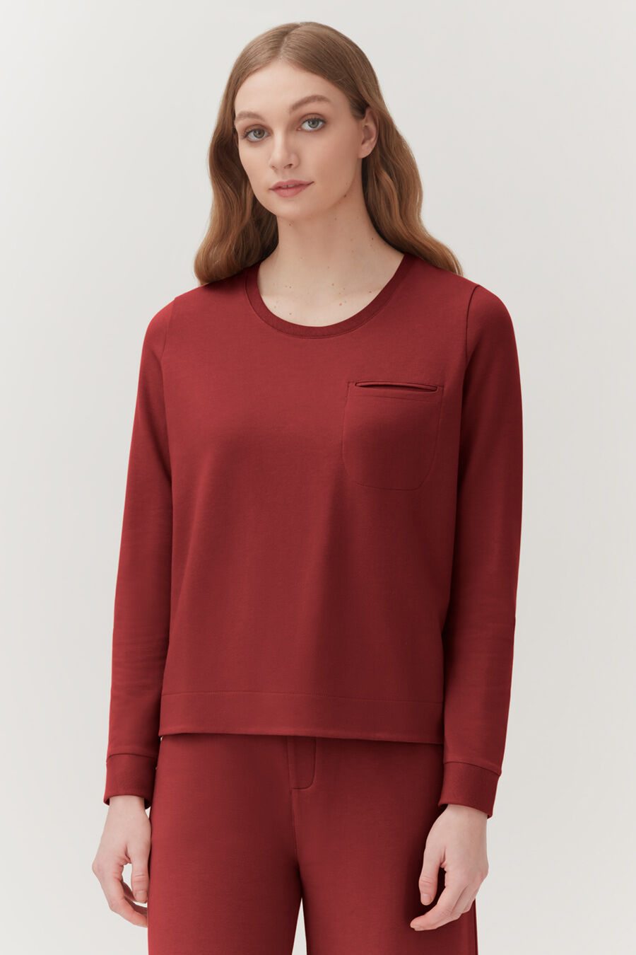 French Terry Pleat-Back Sweatshirt