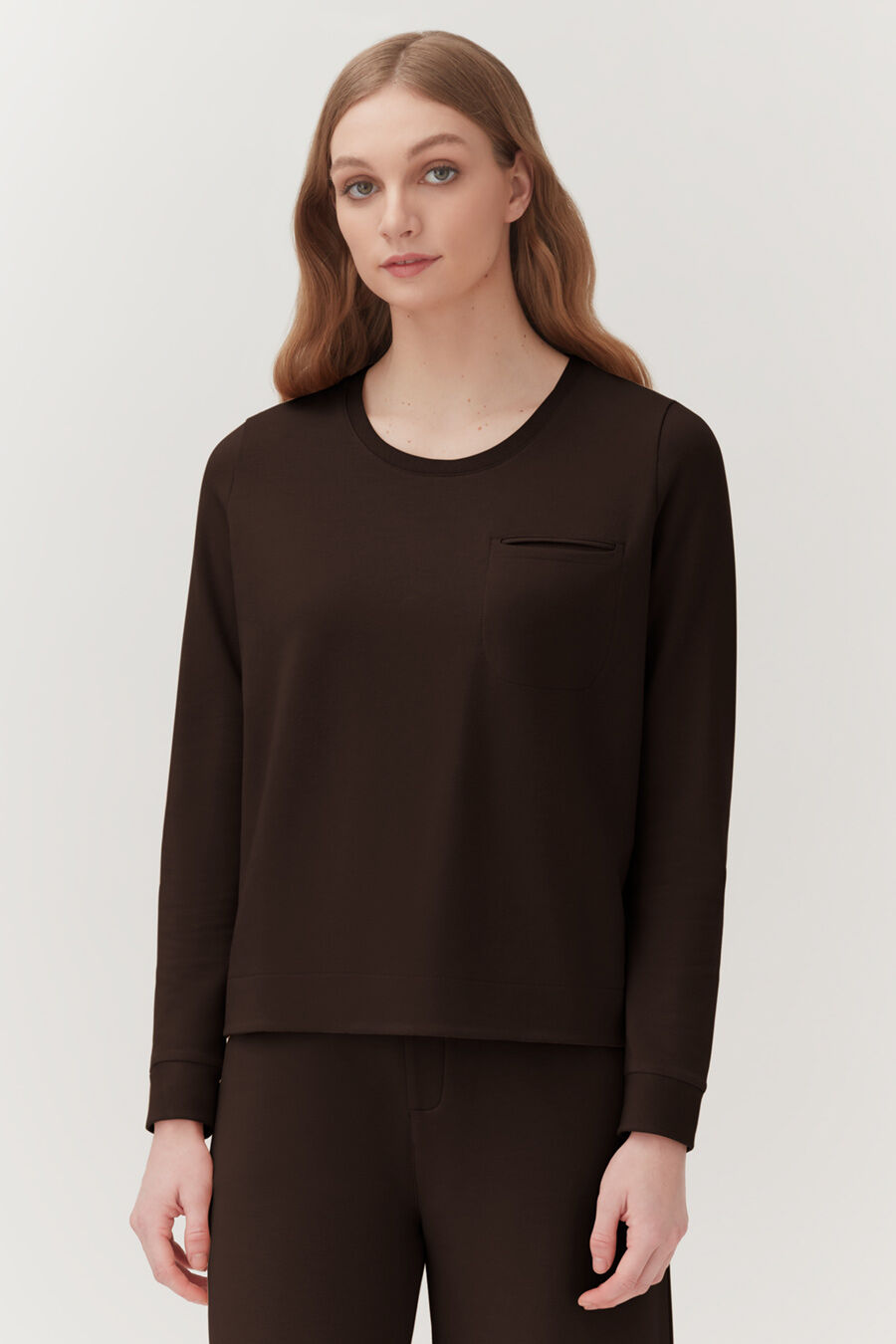 French Terry Pleat-Back Sweatshirt