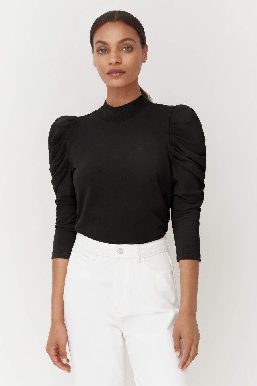 French Terry Puff Sleeve Sweatshirt