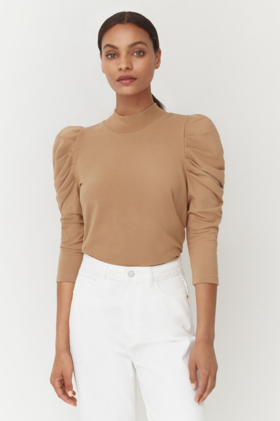 French Terry Puff Sleeve Sweatshirt