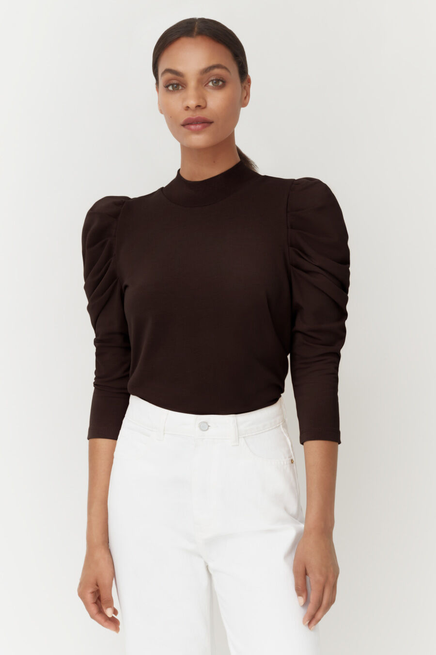 French Terry Puff Sleeve Sweatshirt