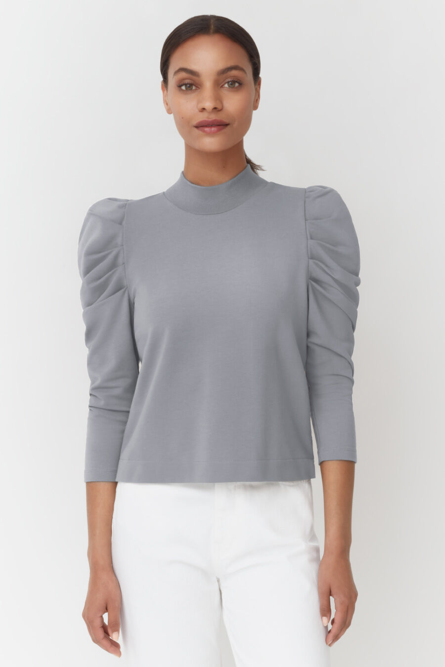 French Terry Puff Sleeve Sweatshirt