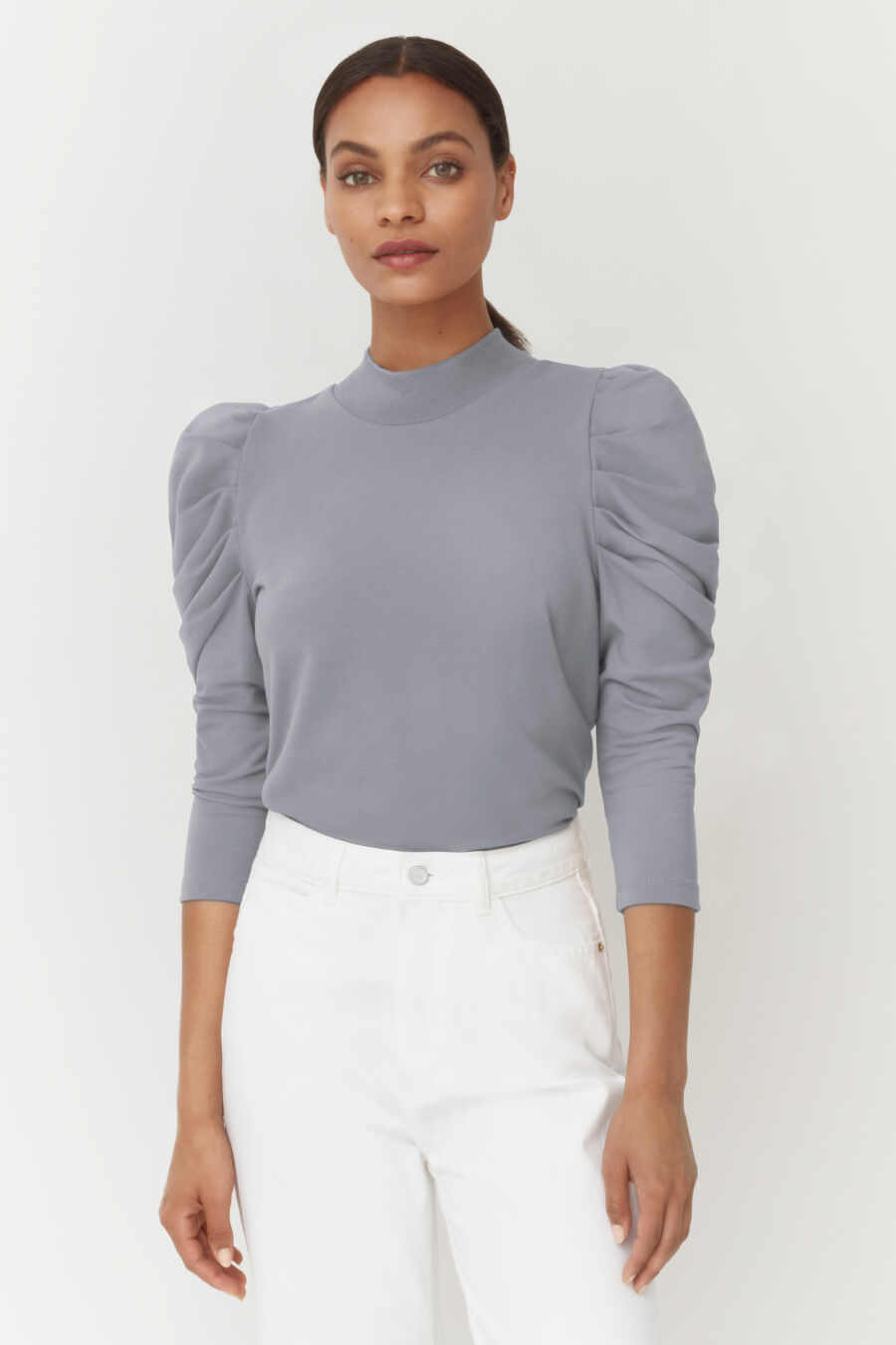French Terry Puff Sleeve Sweatshirt