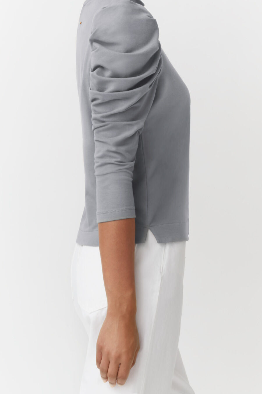 French Terry Puff Sleeve Sweatshirt