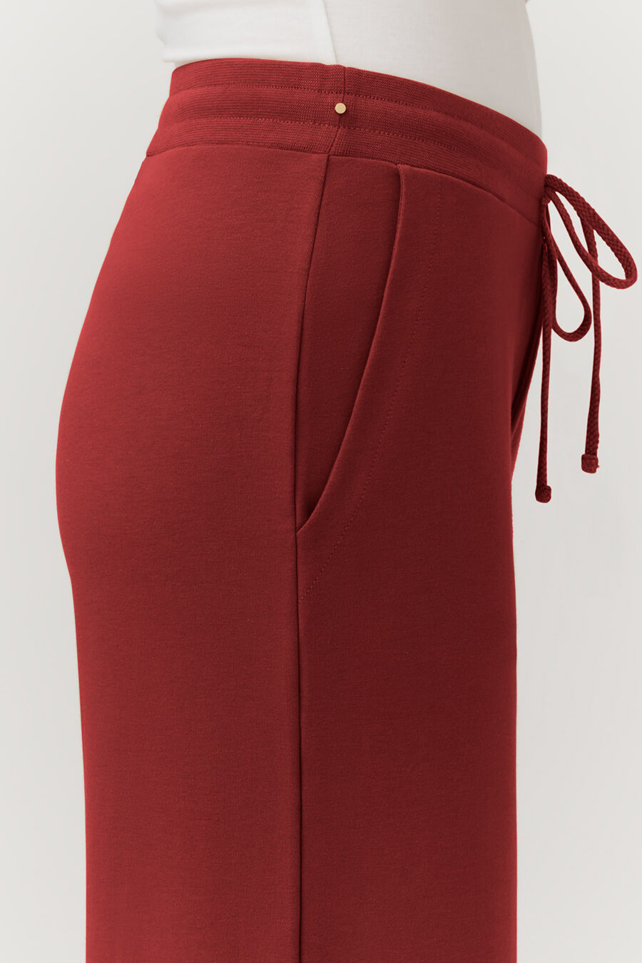 French Terry Wide-Leg Cropped Pant