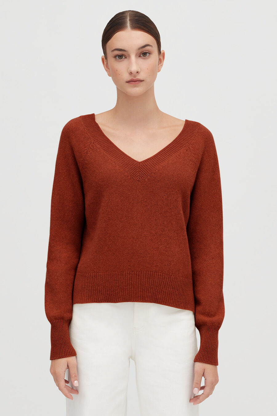 Cashmere Deep V-Neck Sweater