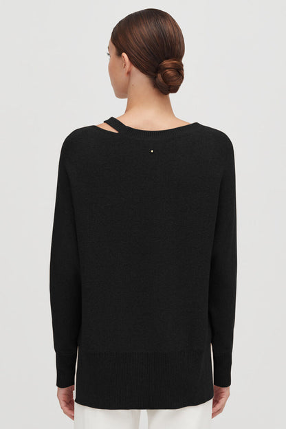 Recycled Cashmere Split-Neck Sweater