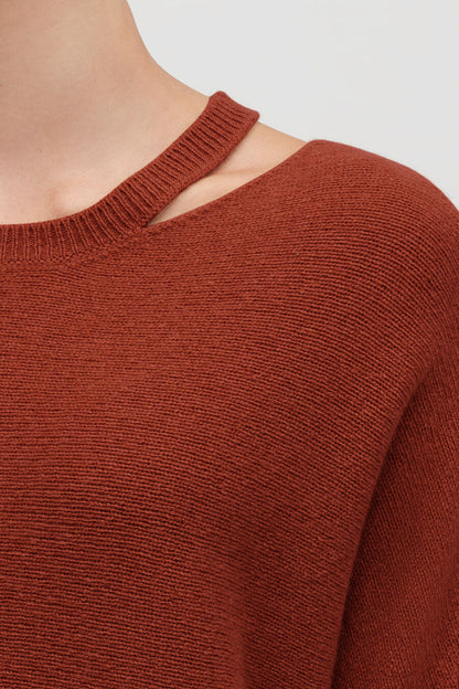 Recycled Cashmere Split-Neck Sweater
