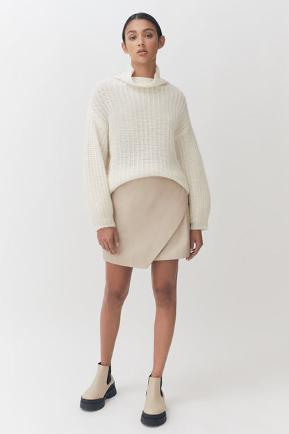 Leather Paneled Mini Skirt