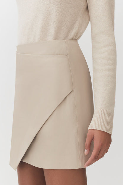 Leather Paneled Mini Skirt
