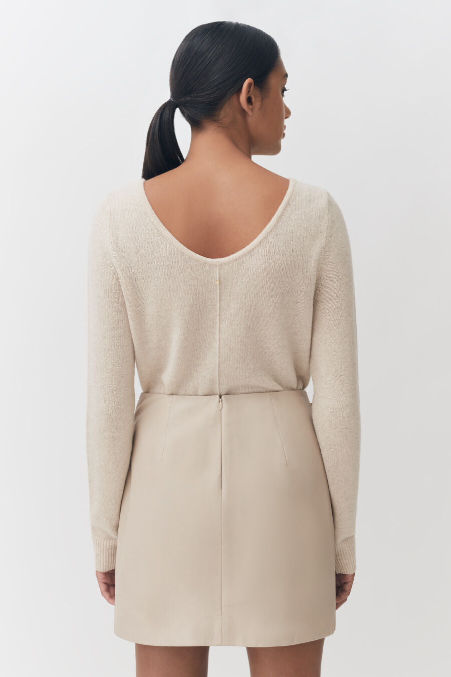 Leather Paneled Mini Skirt
