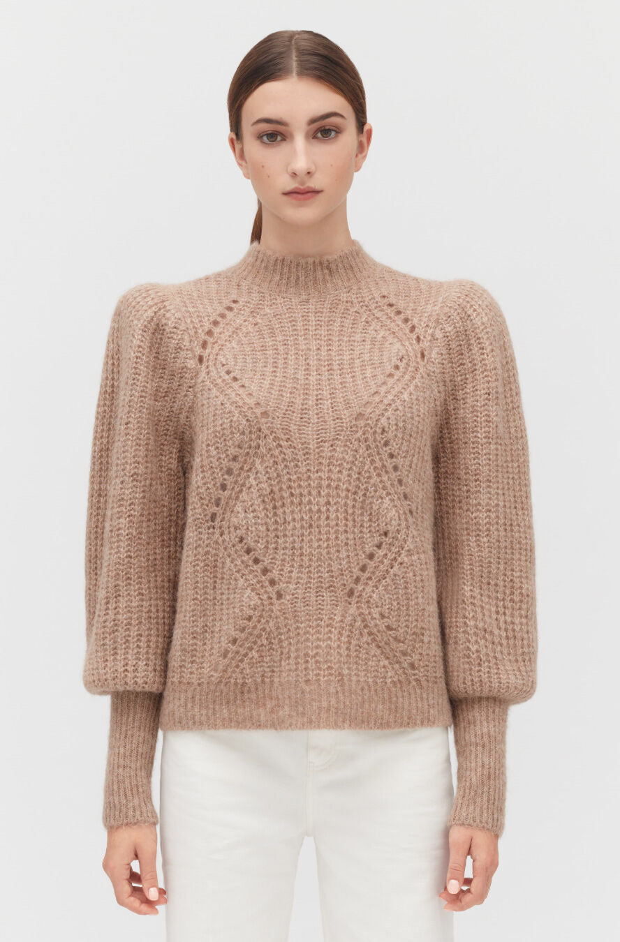 Alpaca Wool Balloon Sleeve Sweater