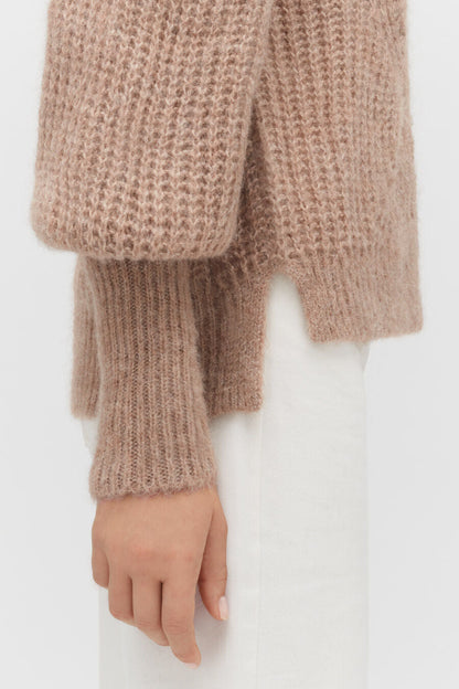 Alpaca Wool Balloon Sleeve Sweater