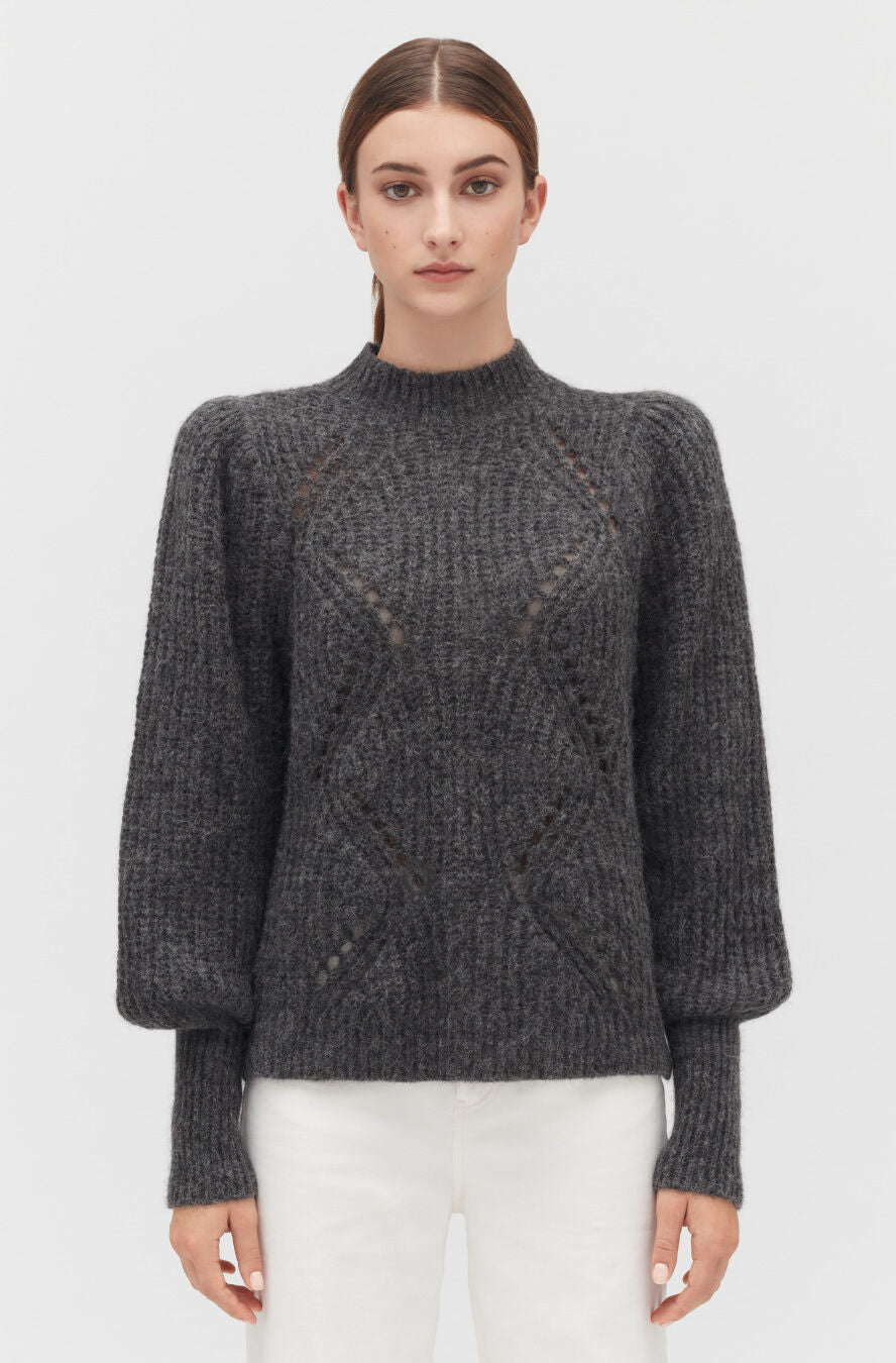 Alpaca Wool Balloon Sleeve Sweater