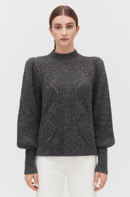 Alpaca Wool Balloon Sleeve Sweater