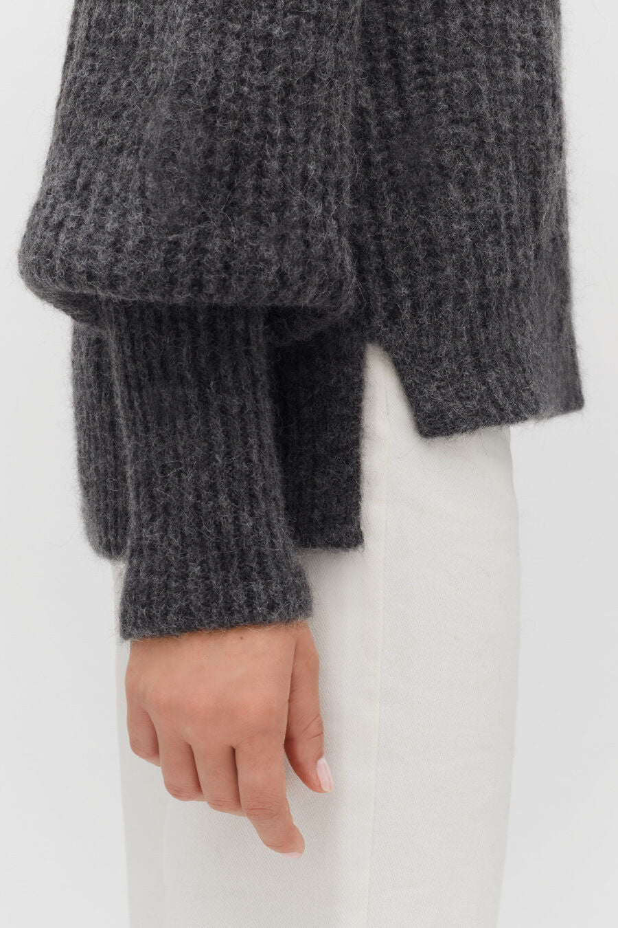 Alpaca Wool Balloon Sleeve Sweater