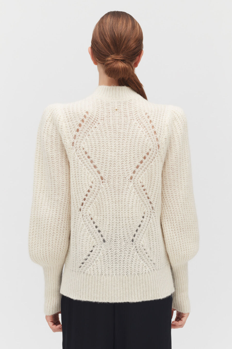 Alpaca Wool Balloon Sleeve Sweater